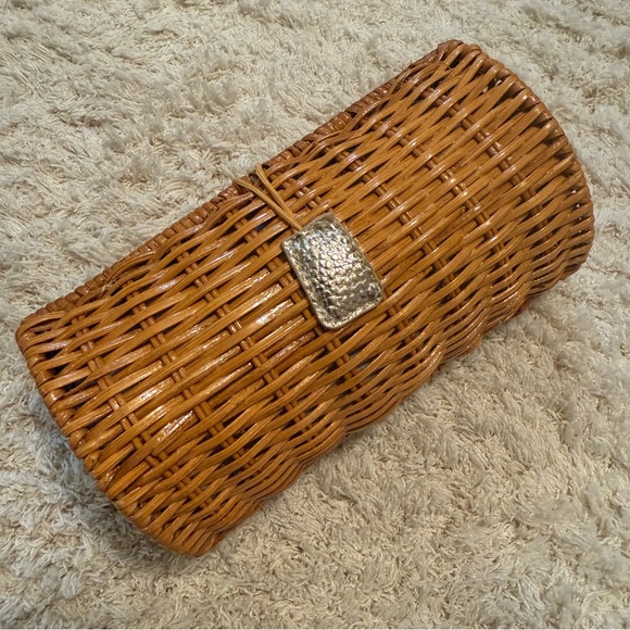 NWOT Lilly Pulitzer Wicker and Bamboo Clutch with Printed Lining - Picture 5 of 10